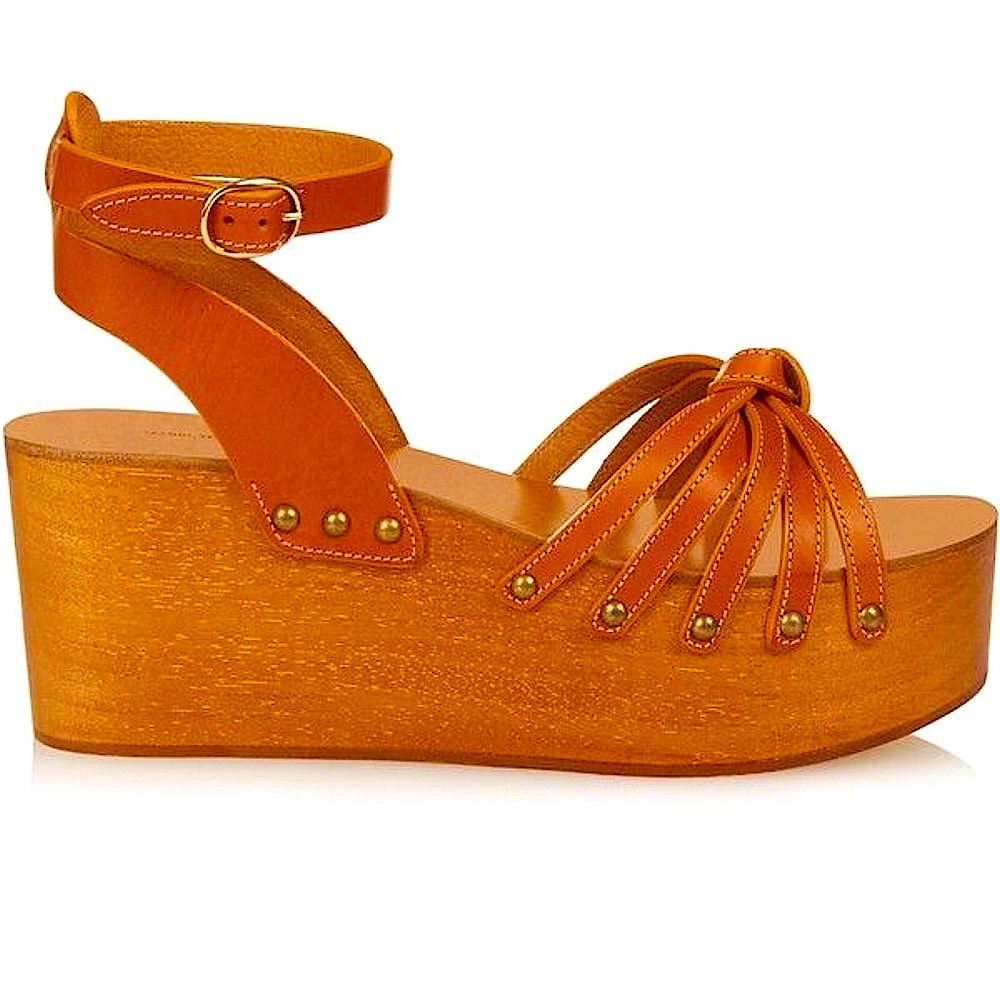 ISABEL MARANT Zia Leather Platform Wedge Sandal